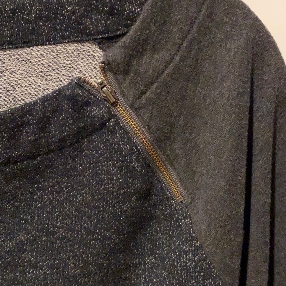 LOFT Zipper Detail Shimmer Crew EUC - Picture 6 of 12